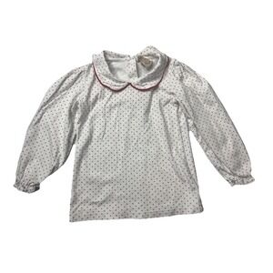 The Beaufort Bonnet Company TBBC White Red Dot Collar Shirt Girls Size‎ 5t